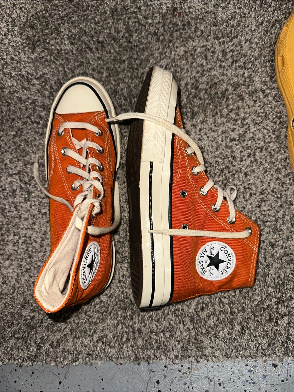Converse Orange High Top Sneakers